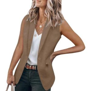 imageCicy Bell Womens Casual Blazer Short Sleeve Lapel Open Front Work Office JacketZkhaki