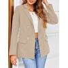 imageCicy Bell Womens Casual Long Sleeve Blazer Solid Color Loose Lapel Button Blazer JacketApricot