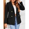 imageCicy Bell Womens Casual Long Sleeve Blazer Solid Color Loose Lapel Button Blazer JacketBlack