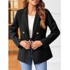imageCicy Bell Womens Casual Long Sleeve Blazer Solid Color Loose Lapel Button Blazer JacketBlack
