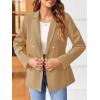 imageCicy Bell Womens Casual Long Sleeve Blazer Solid Color Loose Lapel Button Blazer JacketKhaki