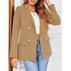 imageCicy Bell Womens Casual Long Sleeve Blazer Solid Color Loose Lapel Button Blazer JacketKhaki