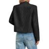 imageCicy Bell Womens Cropped Striped Blazer Casual Long Sleeve Lapel Button Down Work Blazer JacketsBlack