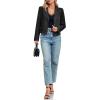 imageCicy Bell Womens Cropped Striped Blazer Casual Long Sleeve Lapel Button Down Work Blazer JacketsBlack