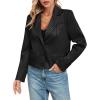 imageCicy Bell Womens Cropped Striped Blazer Casual Long Sleeve Lapel Button Down Work Blazer JacketsBlack