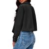 imageCicy Bell Womens Cropped Trench Coat Casual Long Sleeve Notched Lapel Blazer JacketBlack