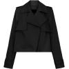 imageCicy Bell Womens Cropped Trench Coat Casual Long Sleeve Notched Lapel Blazer JacketBlack