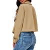 imageCicy Bell Womens Cropped Trench Coat Casual Long Sleeve Notched Lapel Blazer JacketCamel