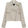 imageCicy Bell Womens Cropped Trench Coat Casual Long Sleeve Notched Lapel Blazer JacketKhaki