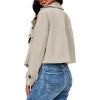 imageCicy Bell Womens Cropped Trench Coat Casual Long Sleeve Notched Lapel Blazer JacketKhaki