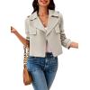 imageCicy Bell Womens Cropped Trench Coat Casual Long Sleeve Notched Lapel Blazer JacketKhaki