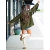 imageCicy Bell Womens Faux Suede Fringe Jacket Casual Blazer Long Sleeve Lapel Button Front Suit JacketsArmy Green