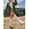 imageCicy Bell Womens Faux Suede Fringe Jacket Casual Blazer Long Sleeve Lapel Button Front Suit JacketsArmy Green