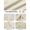 imageCicy Bell Womens Faux Suede Fringe Jacket Casual Blazer Long Sleeve Lapel Button Front Suit JacketsBeige