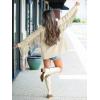 imageCicy Bell Womens Faux Suede Fringe Jacket Casual Blazer Long Sleeve Lapel Button Front Suit JacketsBeige