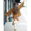 imageCicy Bell Womens Faux Suede Fringe Jacket Casual Blazer Long Sleeve Lapel Button Front Suit JacketsBrown