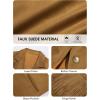 imageCicy Bell Womens Faux Suede Fringe Jacket Casual Blazer Long Sleeve Lapel Button Front Suit JacketsBrown