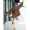 imageCicy Bell Womens Faux Suede Fringe Jacket Casual Blazer Long Sleeve Lapel Button Front Suit JacketsDark Brown