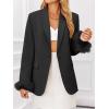 imageCicy Bell Womens Feather Cuff Oversized Blazer Jacket Dressy Open Front Elegant Long Sleeve Party OutfitsBlack