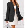 imageCicy Bell Womens Feather Cuff Oversized Blazer Jacket Dressy Open Front Elegant Long Sleeve Party OutfitsBlack