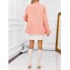 imageCicy Bell Womens Feather Cuff Oversized Blazer Jacket Dressy Open Front Elegant Long Sleeve Party OutfitsPink Orange
