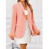 imageCicy Bell Womens Feather Cuff Oversized Blazer Jacket Dressy Open Front Elegant Long Sleeve Party OutfitsPink Orange