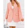 imageCicy Bell Womens Feather Cuff Oversized Blazer Jacket Dressy Open Front Elegant Long Sleeve Party OutfitsPink Orange