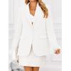 imageCicy Bell Womens Feather Cuff Oversized Blazer Jacket Dressy Open Front Elegant Long Sleeve Party OutfitsWhite