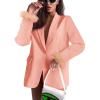 imageCicy Bell Womens Feather Cuff Oversized Blazer Jacket Dressy Open Front Elegant Long Sleeve Party OutfitsPink Orange