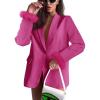imageCicy Bell Womens Feather Cuff Oversized Blazer Jacket Dressy Open Front Elegant Long Sleeve Party OutfitsRose Red