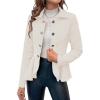 imageCicy Bell Elegant Women Blazer Business Work Office Peplum Hem Jacket Open Front Herringbone CoatsBeige