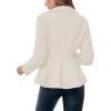 imageCicy Bell Elegant Women Blazer Business Work Office Peplum Hem Jacket Open Front Herringbone CoatsBeige
