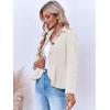imageCicy Bell Elegant Women Blazer Business Work Office Peplum Hem Jacket Open Front Herringbone CoatsBeige