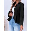 imageCicy Bell Elegant Women Blazer Business Work Office Peplum Hem Jacket Open Front Herringbone CoatsBlack