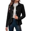 imageCicy Bell Elegant Women Blazer Business Work Office Peplum Hem Jacket Open Front Herringbone CoatsBlack