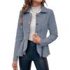 imageCicy Bell Elegant Women Blazer Business Work Office Peplum Hem Jacket Open Front Herringbone CoatsBlue