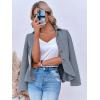 imageCicy Bell Elegant Women Blazer Business Work Office Peplum Hem Jacket Open Front Herringbone CoatsBlue