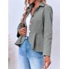 imageCicy Bell Elegant Women Blazer Business Work Office Peplum Hem Jacket Open Front Herringbone CoatsDark Gray