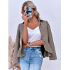 imageCicy Bell Elegant Women Blazer Business Work Office Peplum Hem Jacket Open Front Herringbone CoatsKhaki