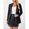 imageCicy Bell Womens Belted Casual Blazer Long Sleeve Open Front Contrast Binding Suit Jackets Dressy Blouse TopsBlack
