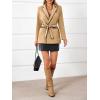 imageCicy Bell Womens Belted Casual Blazer Long Sleeve Open Front Contrast Binding Suit Jackets Dressy Blouse TopsKhaki