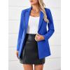 imageCicy Bell Womens Belted Casual Blazer Long Sleeve Open Front Contrast Binding Suit Jackets Dressy Blouse TopsRoyal Blue