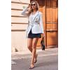 imageCicy Bell Womens Belted Casual Blazer Long Sleeve Open Front Contrast Binding Suit Jackets Dressy Blouse TopsWhite