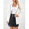 imageCicy Bell Womens Belted Casual Blazer Long Sleeve Open Front Contrast Binding Suit Jackets Dressy Blouse TopsWhite