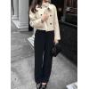 imageCicy Bell Womens Cropped Pea Coat Casual Double Breasted Stand Collar Long Sleeve Fall Short Jackets OutwearBeige