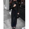 imageCicy Bell Womens Cropped Pea Coat Casual Double Breasted Stand Collar Long Sleeve Fall Short Jackets OutwearBlack