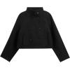 imageCicy Bell Womens Cropped Pea Coat Casual Double Breasted Stand Collar Long Sleeve Fall Short Jackets OutwearBlack