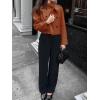 imageCicy Bell Womens Cropped Pea Coat Casual Double Breasted Stand Collar Long Sleeve Fall Short Jackets OutwearBrown