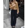 imageCicy Bell Womens Cropped Pea Coat Casual Double Breasted Stand Collar Long Sleeve Fall Short Jackets OutwearKhaki