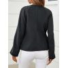 imageCicy Bell Womens Cropped Pea Coat V Neck Short Wool Jackets Vintage Casual Y2K Fall Open Front Blazer with BuckleBlack